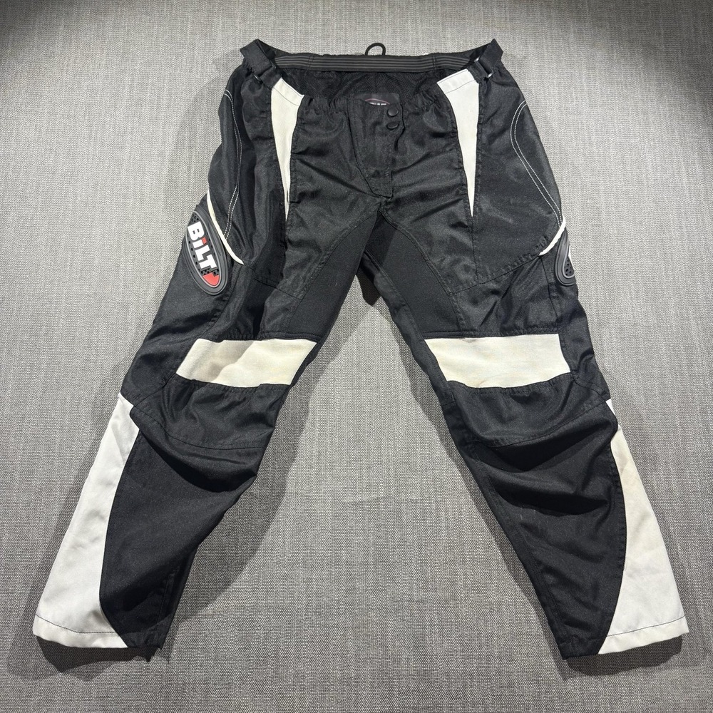 BILT Rain Pants Womens Large Black Motorcycle Riding Lined Elastic Waist Gear